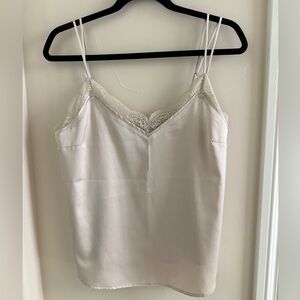 Abercrombie tan satin cami size m